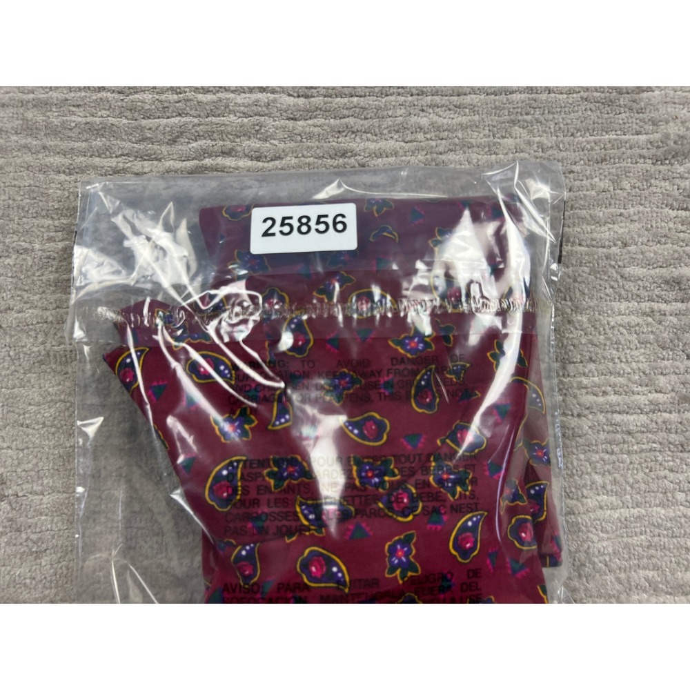 Youngland Turtleneck Women M Burgundy Paisley Floral Vintage 90s Long Sleeve Top - Picture 14 of 14